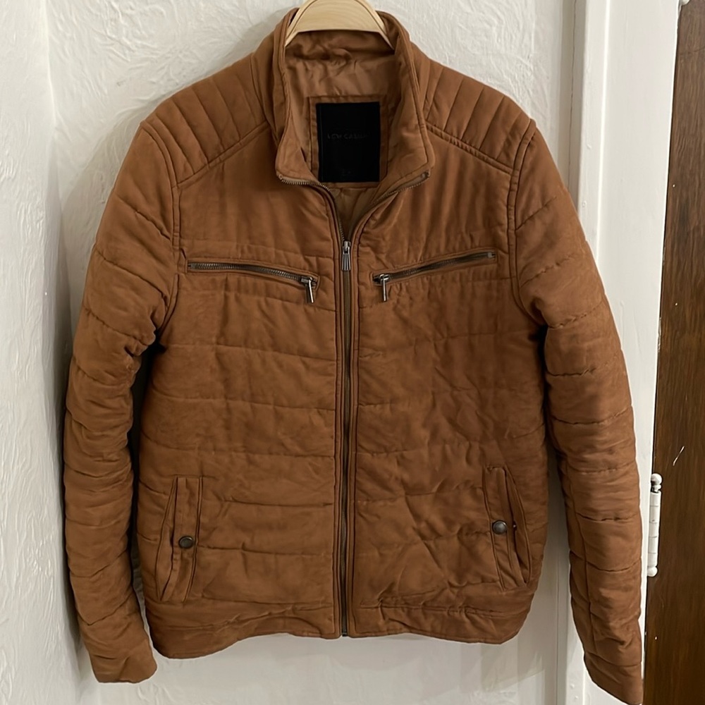 LC WAIKIKI Men's Casual Faux Leather Short Coat Size M Brown